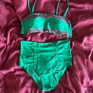 Aerie Green and Gray Bikini Set